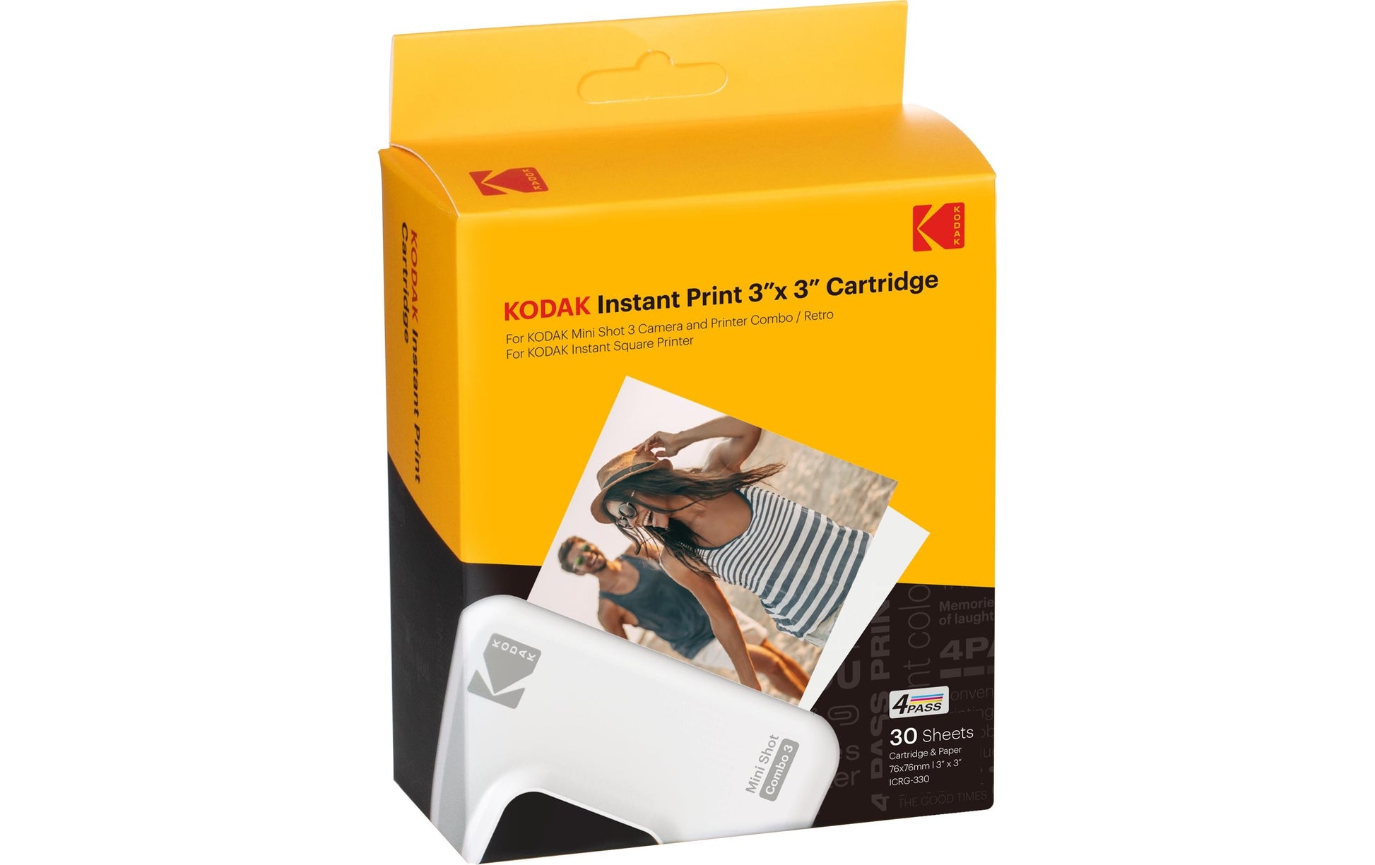 Kodak Sofortbildfilm – 76 × 76 mm – für MiniShot3 Retro Kamera, Mini3 Retro Printer – 30er-Pack