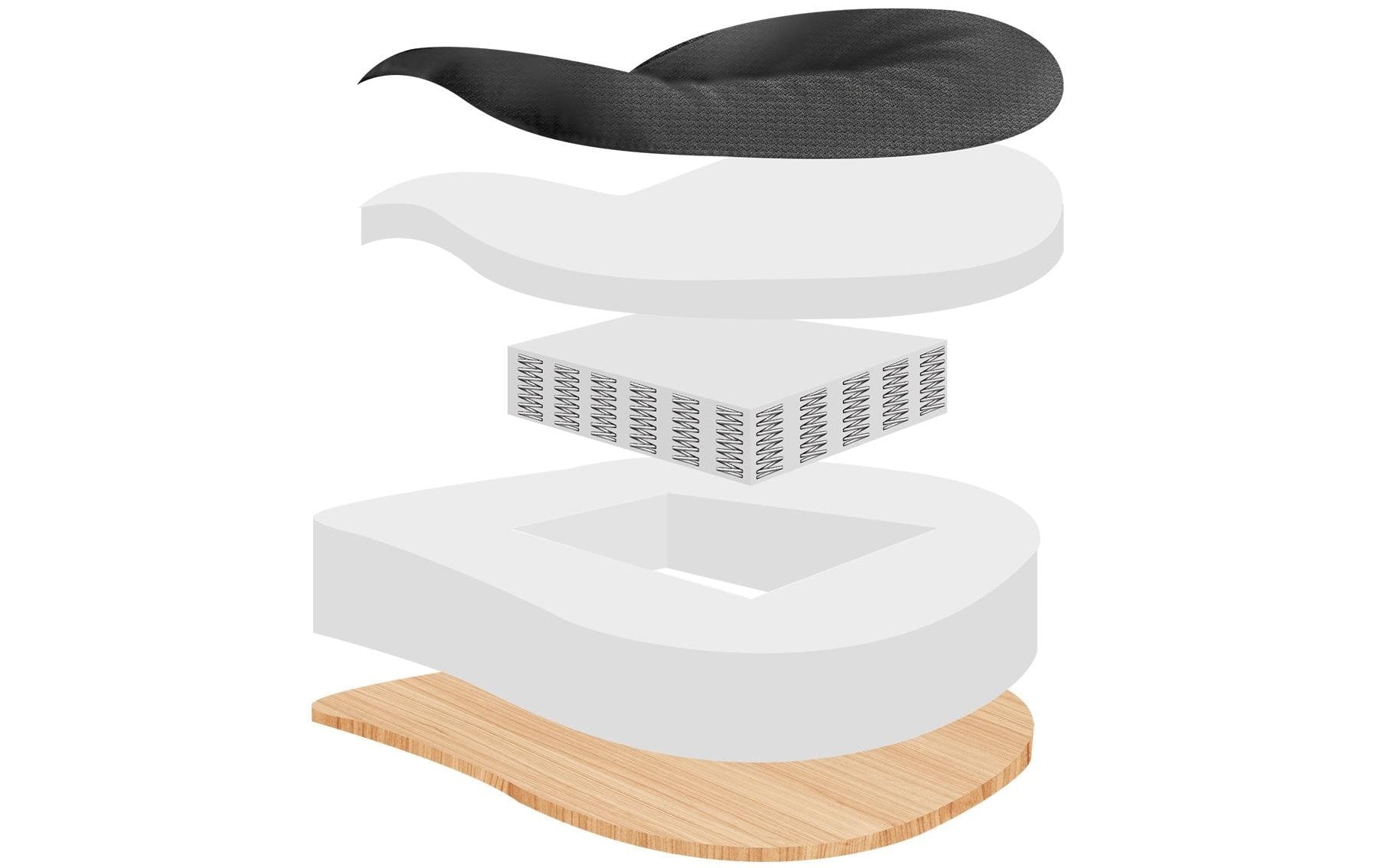 Songmics Konferenzstuhl Yuna – Sitzhöhe 45–57 cm, 120 kg, Schwarz