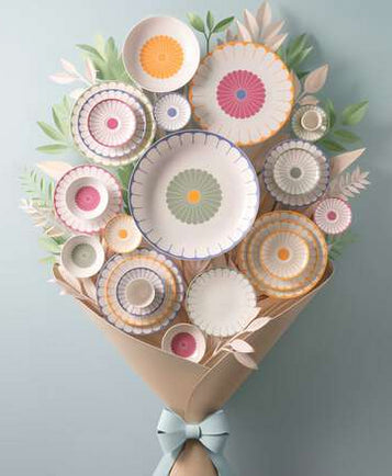 Villeroy & Boch Fleur Teller – Porzellan, grün, rund, 6 Stück