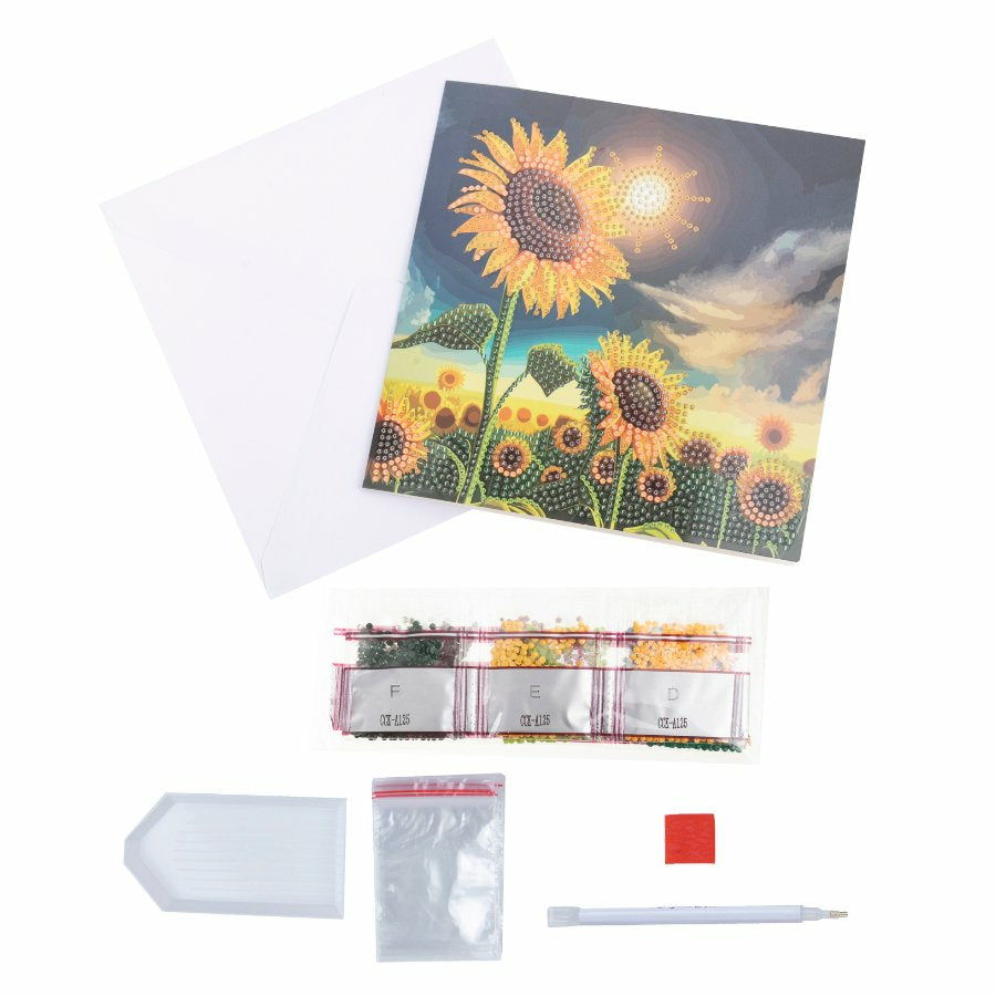 CRAFT Buddy Diamond-Painting-Set Sonnenblume – 18 × 18 cm – ab 8 Jahren