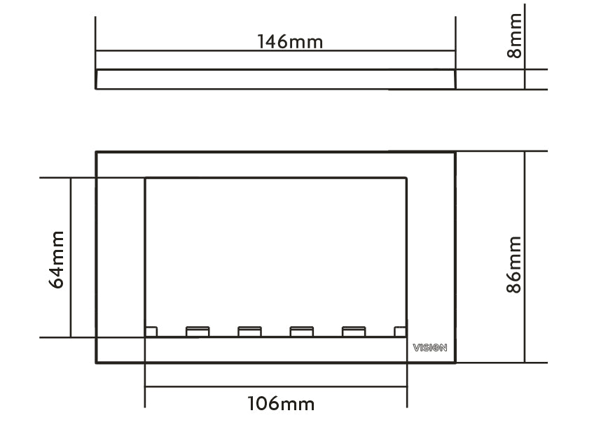 Vision Aufputz-Box 146×86×8 mm – weiss