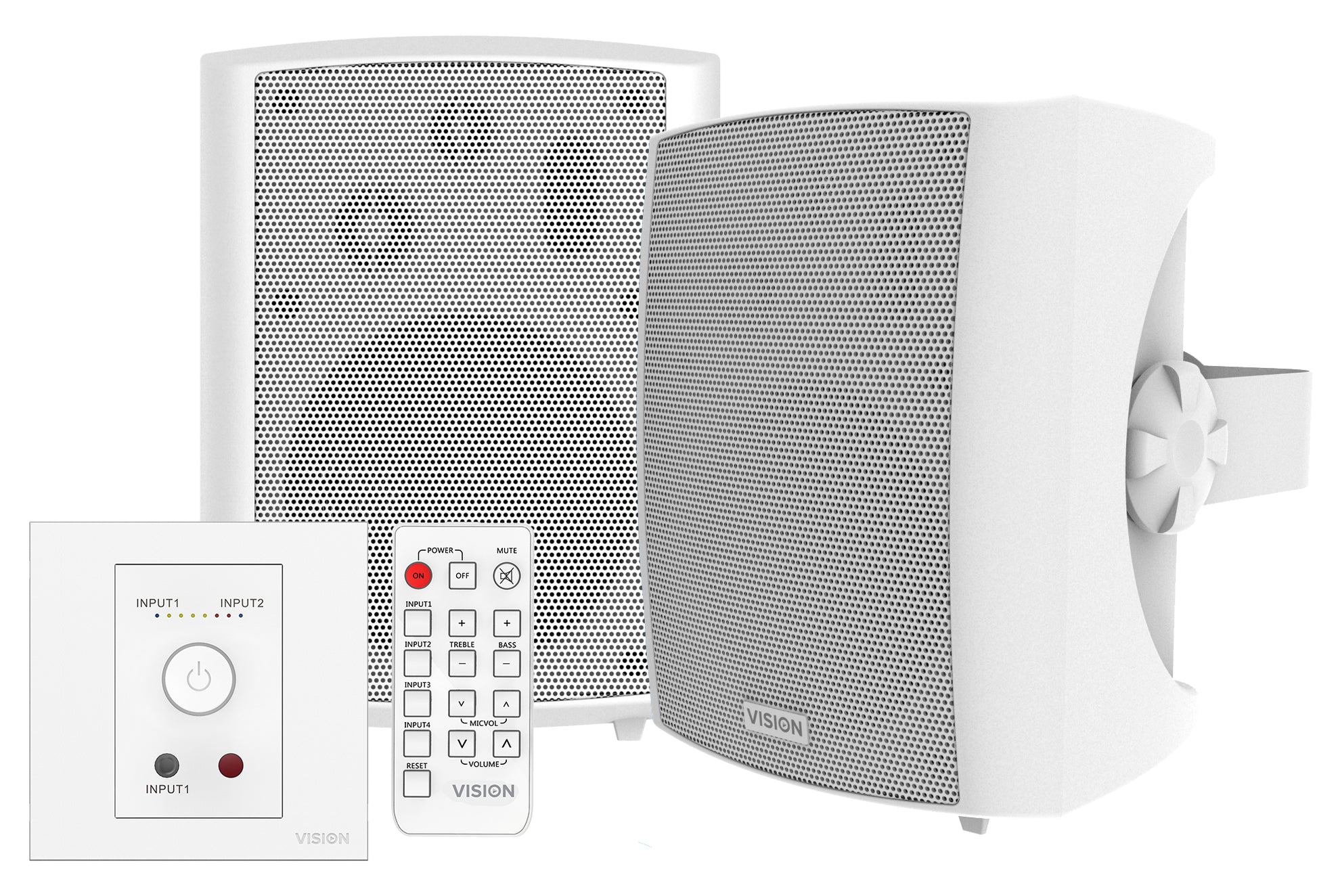 Vision TC3-AMP+SP-1800 – Installationslautsprecher – 3-Wege, 5,2"/1,0"/0,5", 8 Ω, 50 W – Weiss
