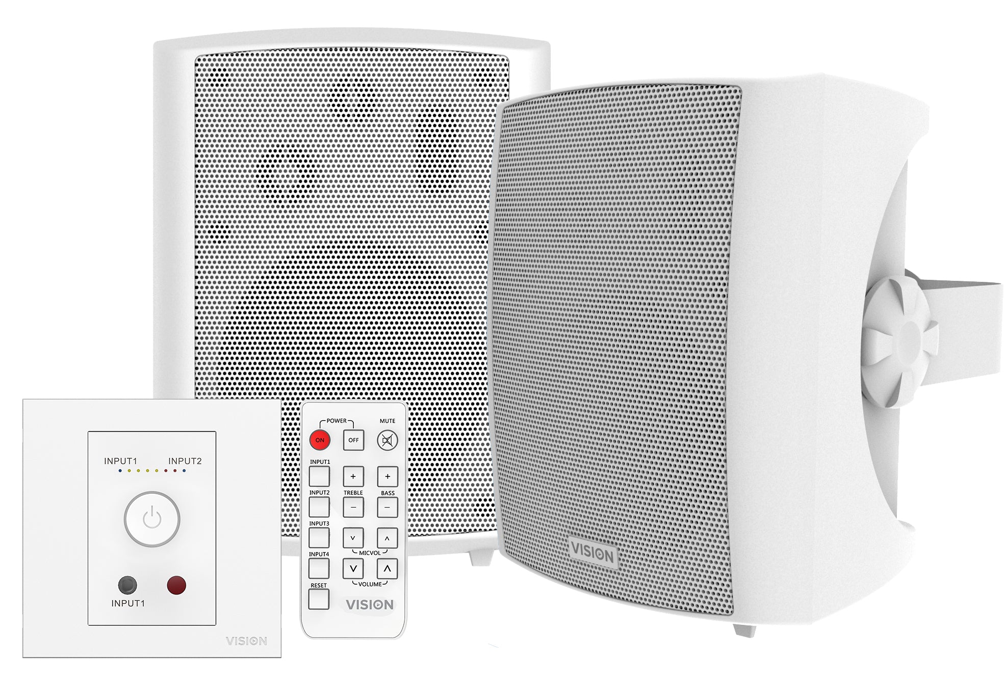 Vision TC3-AMP+SP-1800 – Installationslautsprecher – 3-Wege, 5,2"/1,0"/0,5", 8 Ω, 50 W – Weiss