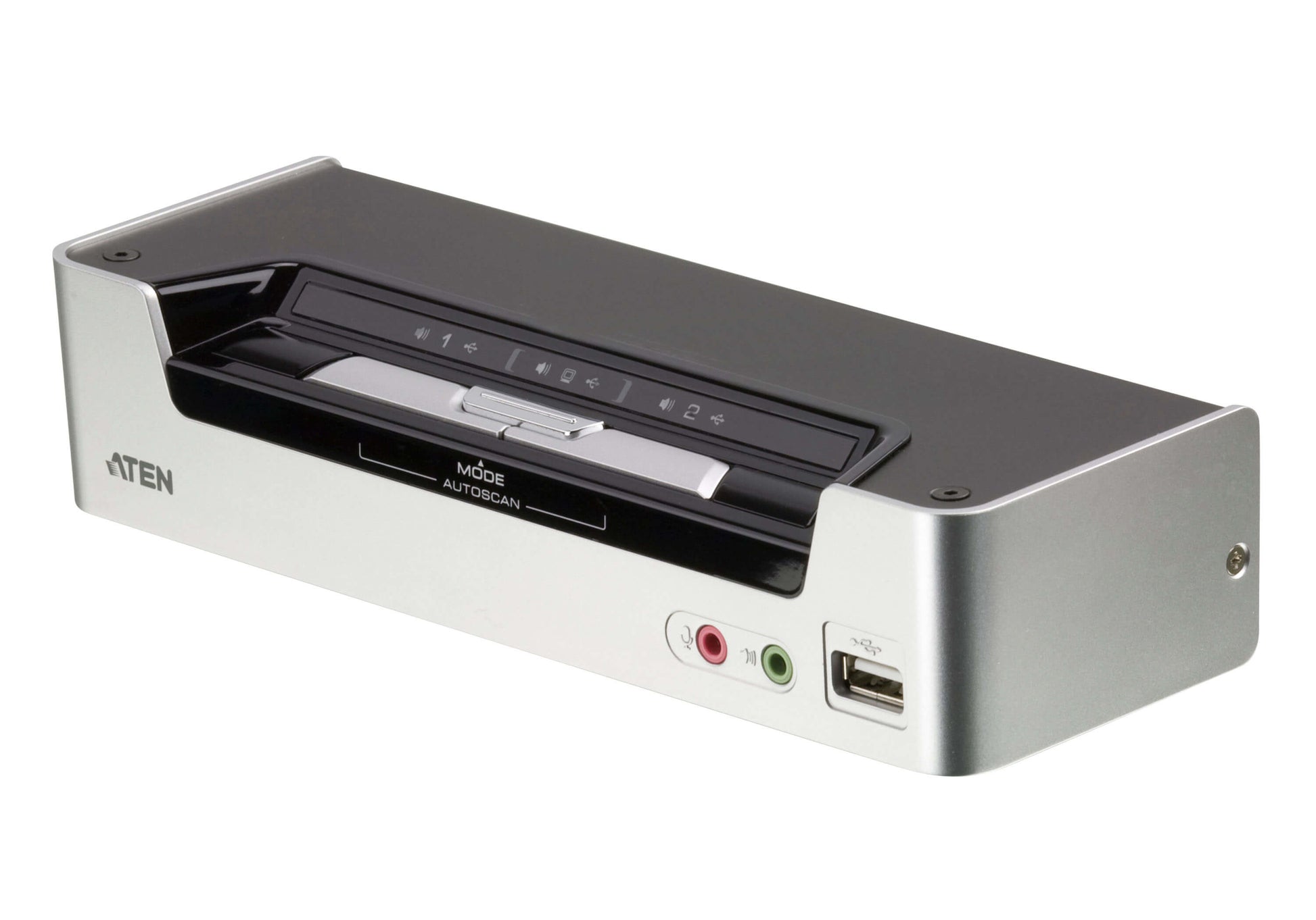 ATEN CS1792 HDMI KVM Switch 2-Port – Kabel inklusive, Schwarz, Silber