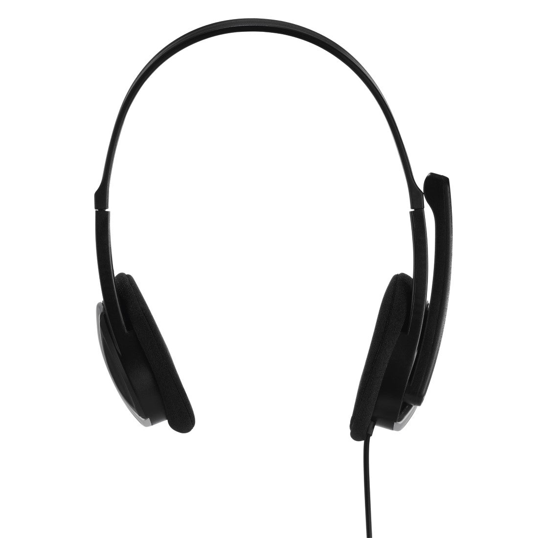 Hama HS-P100 Office-Headset – On-Ear, Stereo, Kabel, 2×3,5 mm Klinke, Schwarz/Silber