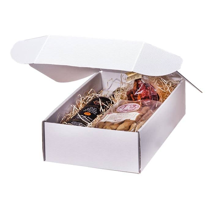 Brieger Weinpräsentkarton Weiss – Innenmass 190 × 344 × 91 mm – für 2 Flaschen – 1 Stk.