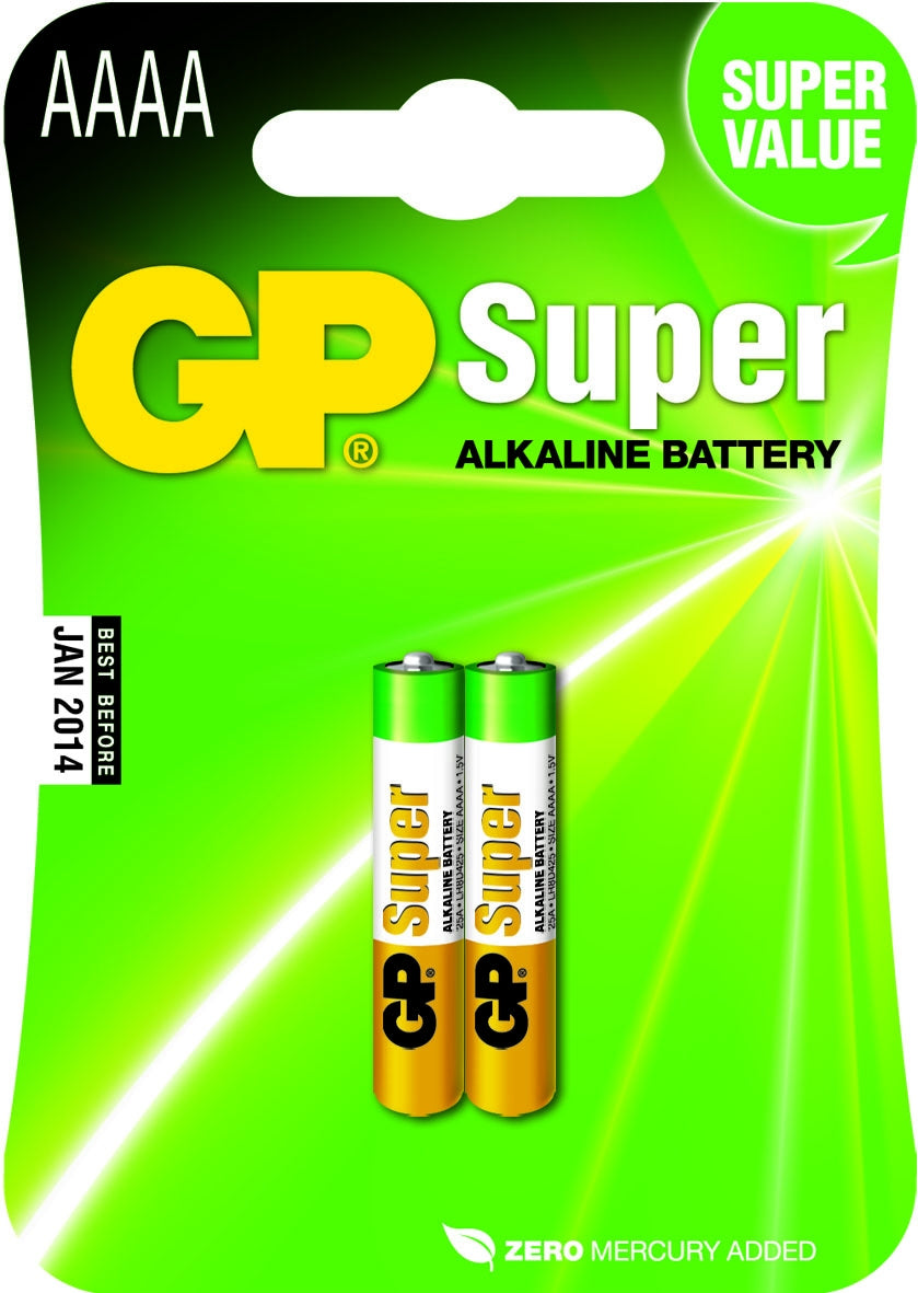GP Batteries AAAA Batterien, Alkaline, 1,5 V – 2 Stk.