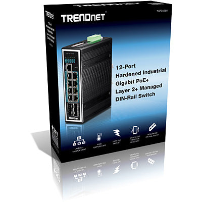 TRENDnet TI-PG1284i – Managed Switch – 8×GbE, 4×SFP, L2+, PoE+ 240 W