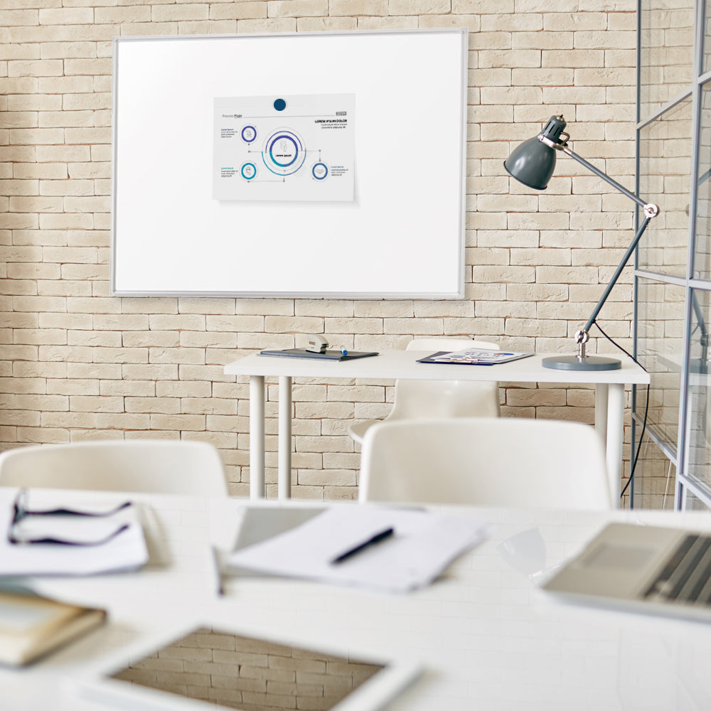 Franken Whiteboard – 150 × 100 cm, lackierter Stahl, magnetisch, Aluminiumrahmen, Wandmontage
