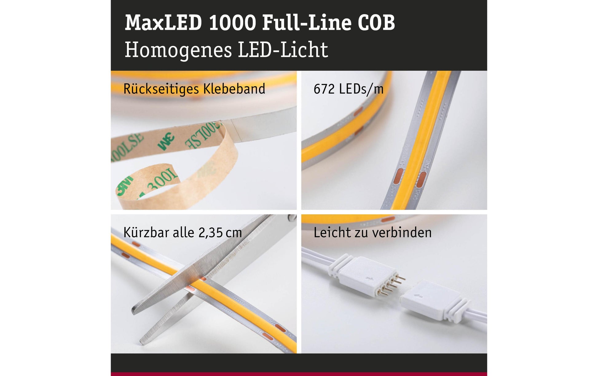 Paulmann LED-Strip MaxLED 1000 – Basisset, 1,5 m, 1800 lm, 15,5 W, 2700–6500 K, dimmbar
