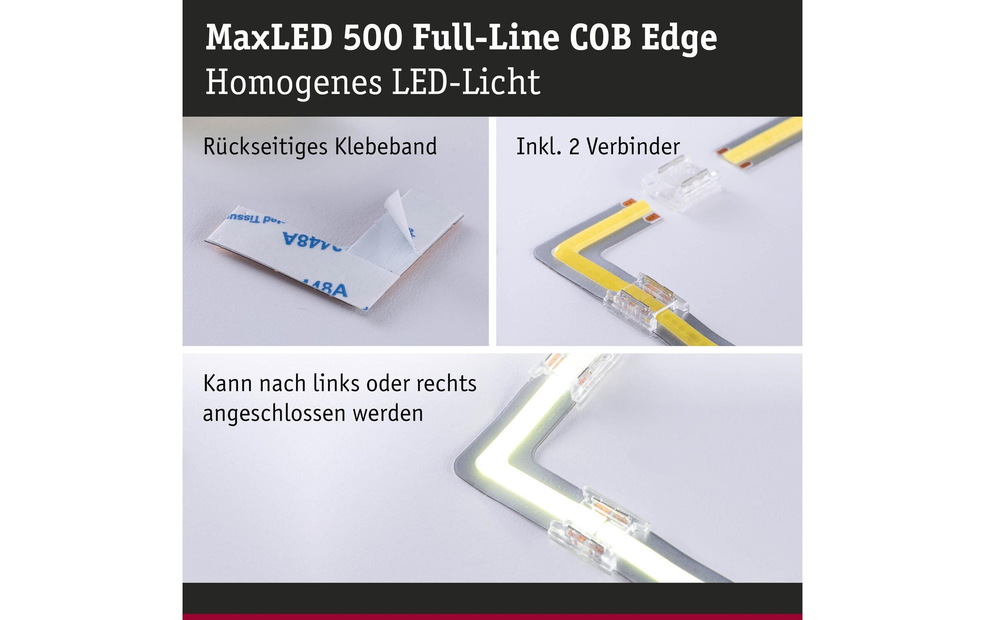 Paulmann LED-Strip 0,03 m – Warmweiss 2700 K, 25 lm, 0,3 W – IP20 – Silber, Kunststoff