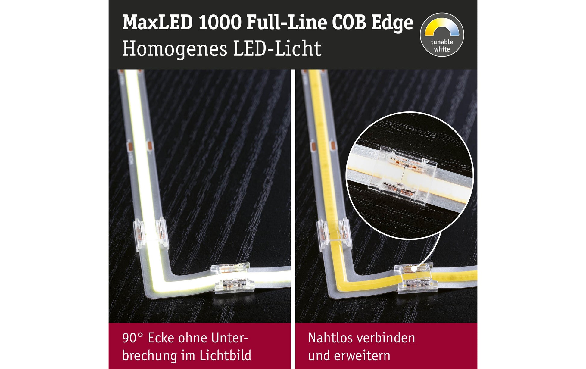 Paulmann LED-Strip – 2700–6500 K (Tunable White), dimmbar – IP20 – Silber, Kunststoff – MaxLED 1000