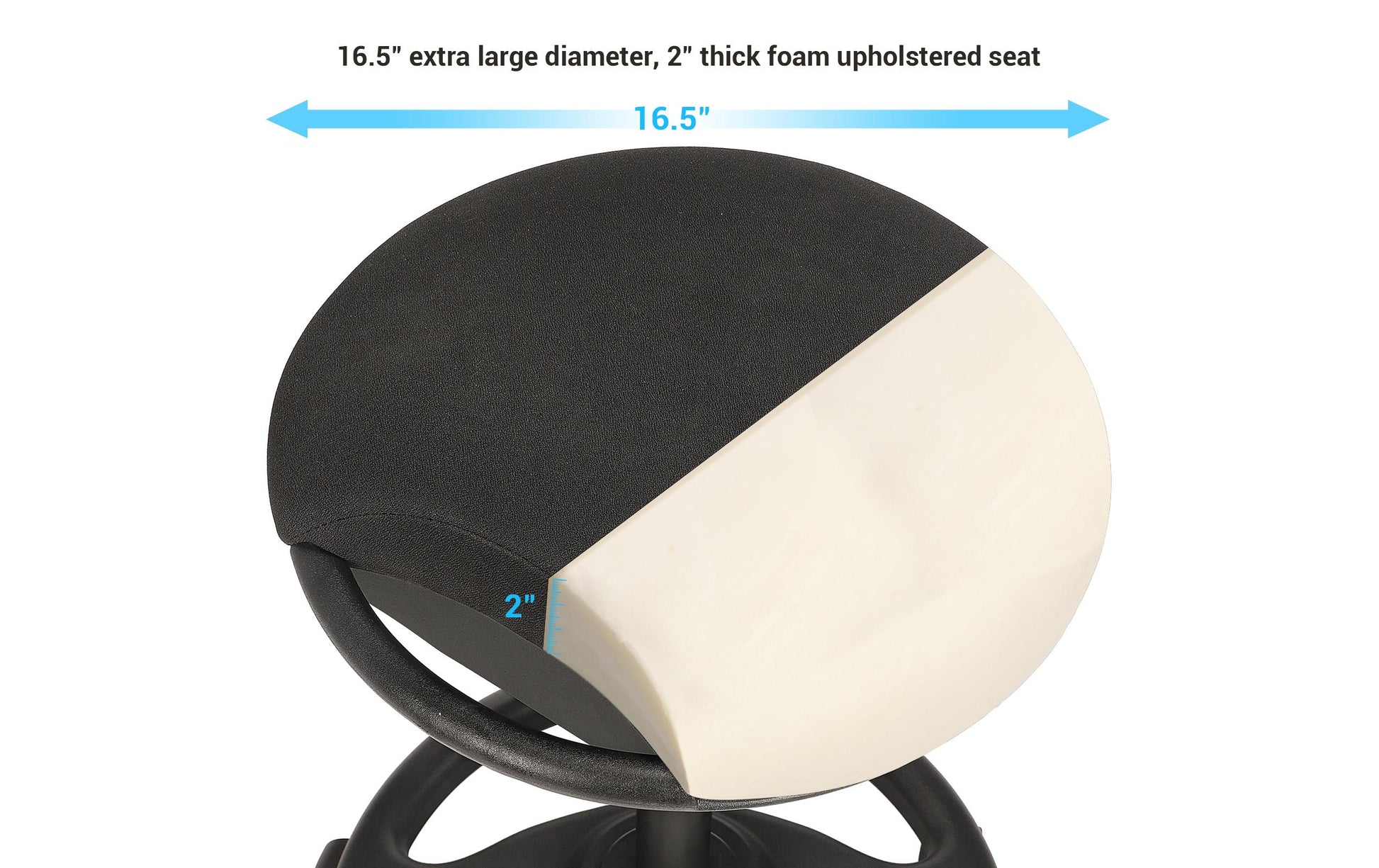 Songmics Destiny Stehhocker – Schaum – Schwarz, 55–73 cm, bis 110 kg