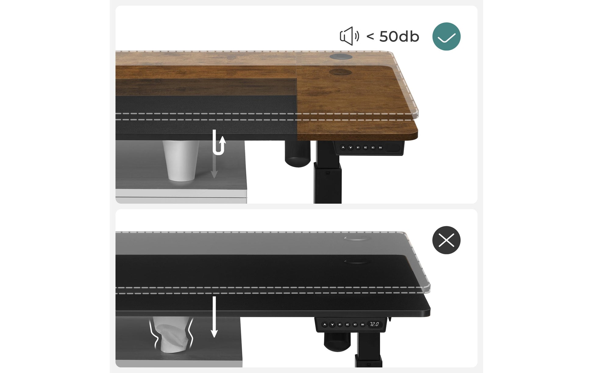 Songmics Steh-/Sitz-Tisch – 120 × 60 cm, höhenverstellbar, grau/schwarz, Stahl