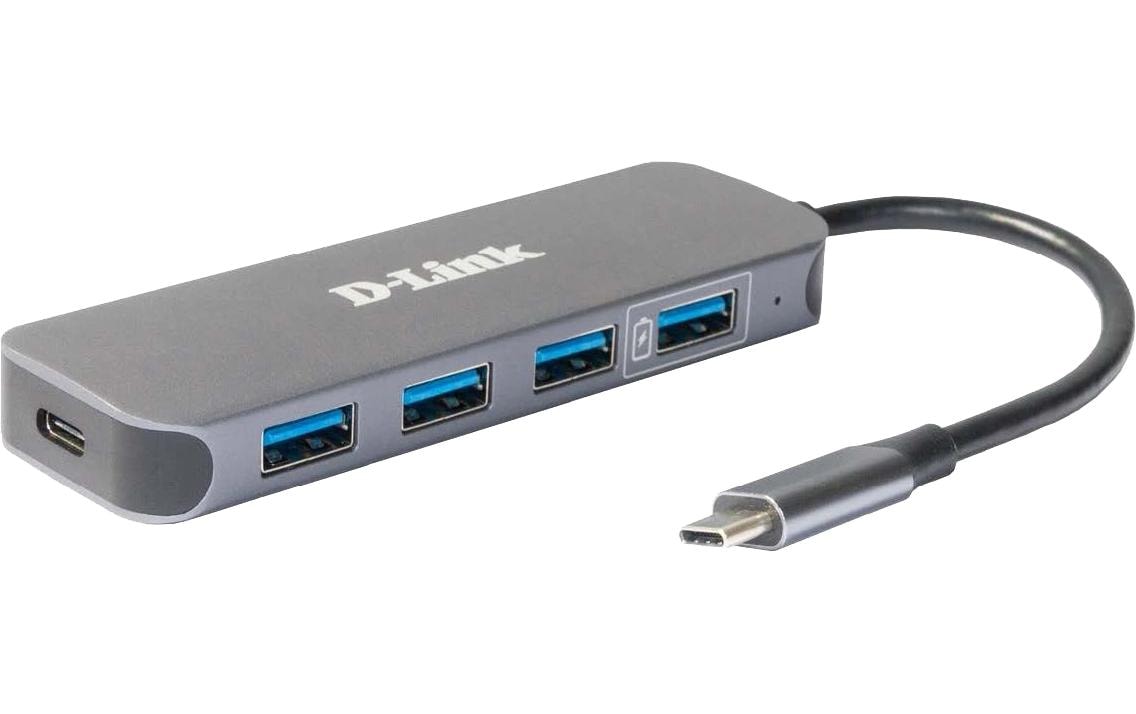 D-Link DUB-2340 USB-Hub – USB-C, 4× USB-A, 1× USB-C, 60 W PD, für Windows/Mac/ChromeOS