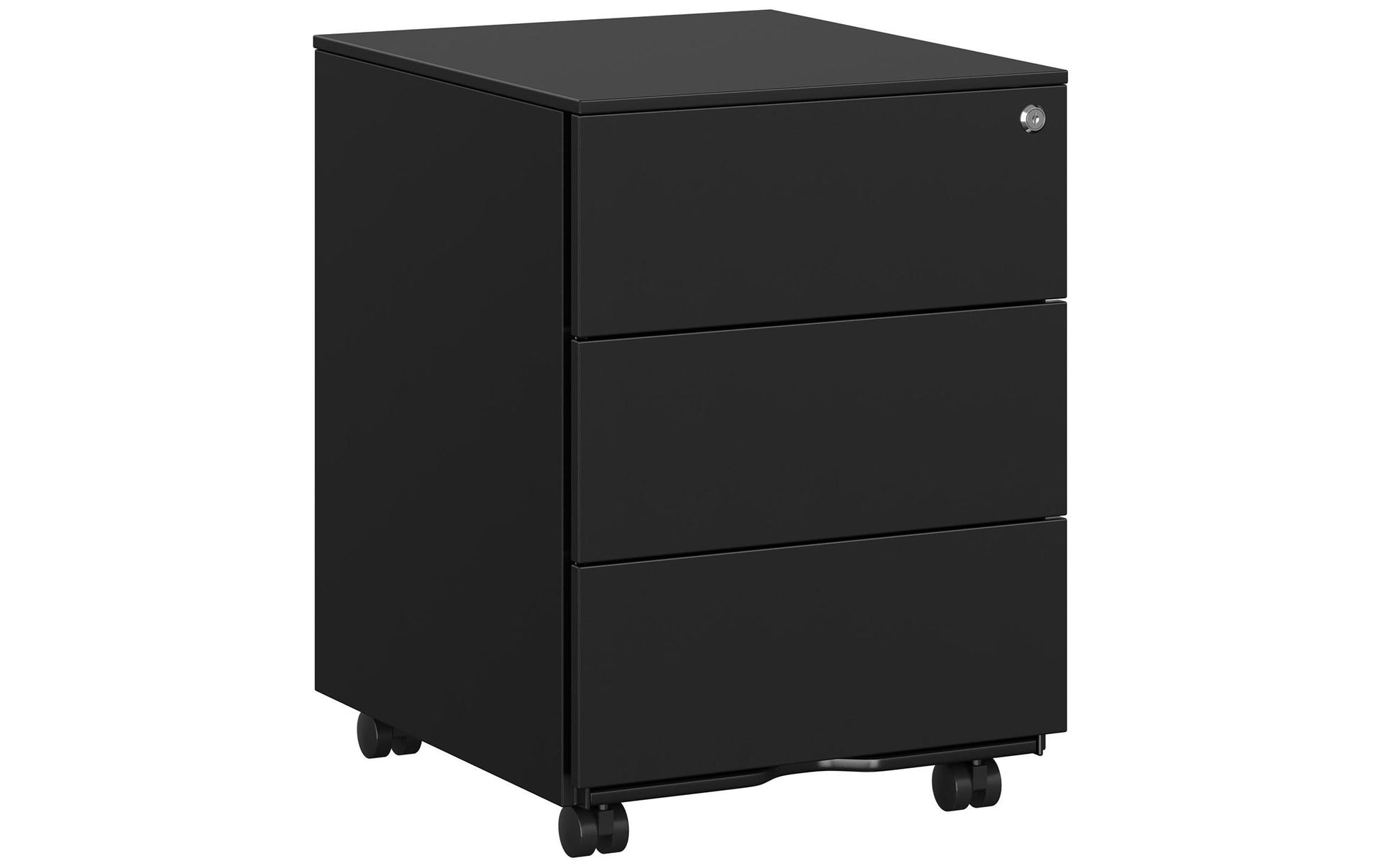Songmics Rollcontainer – Stahl, schwarz, abschliessbar, 39 × 55 × 45 cm