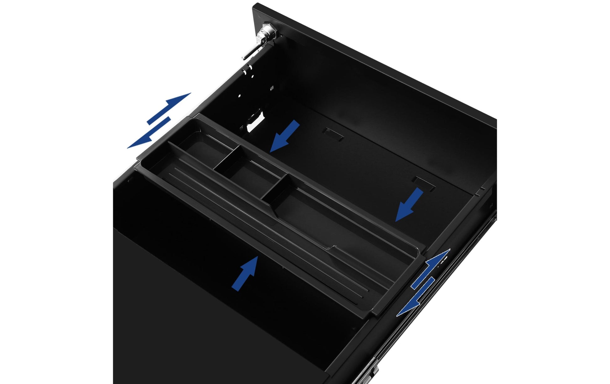 Songmics Rollcontainer – Stahl, schwarz, abschliessbar, 39 × 55 × 45 cm