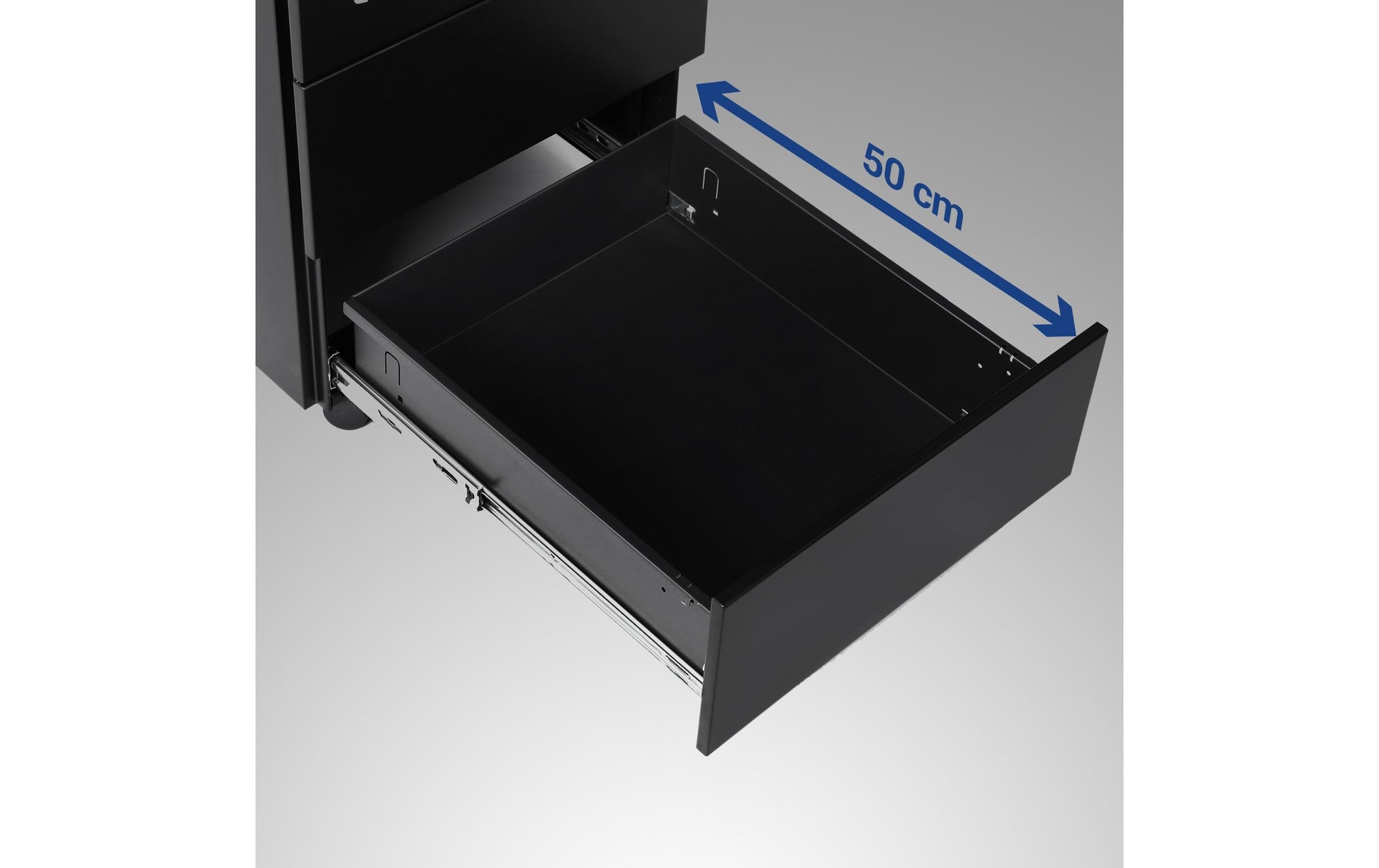 Songmics Rollcontainer – Stahl, schwarz, abschliessbar, 39 × 55 × 45 cm
