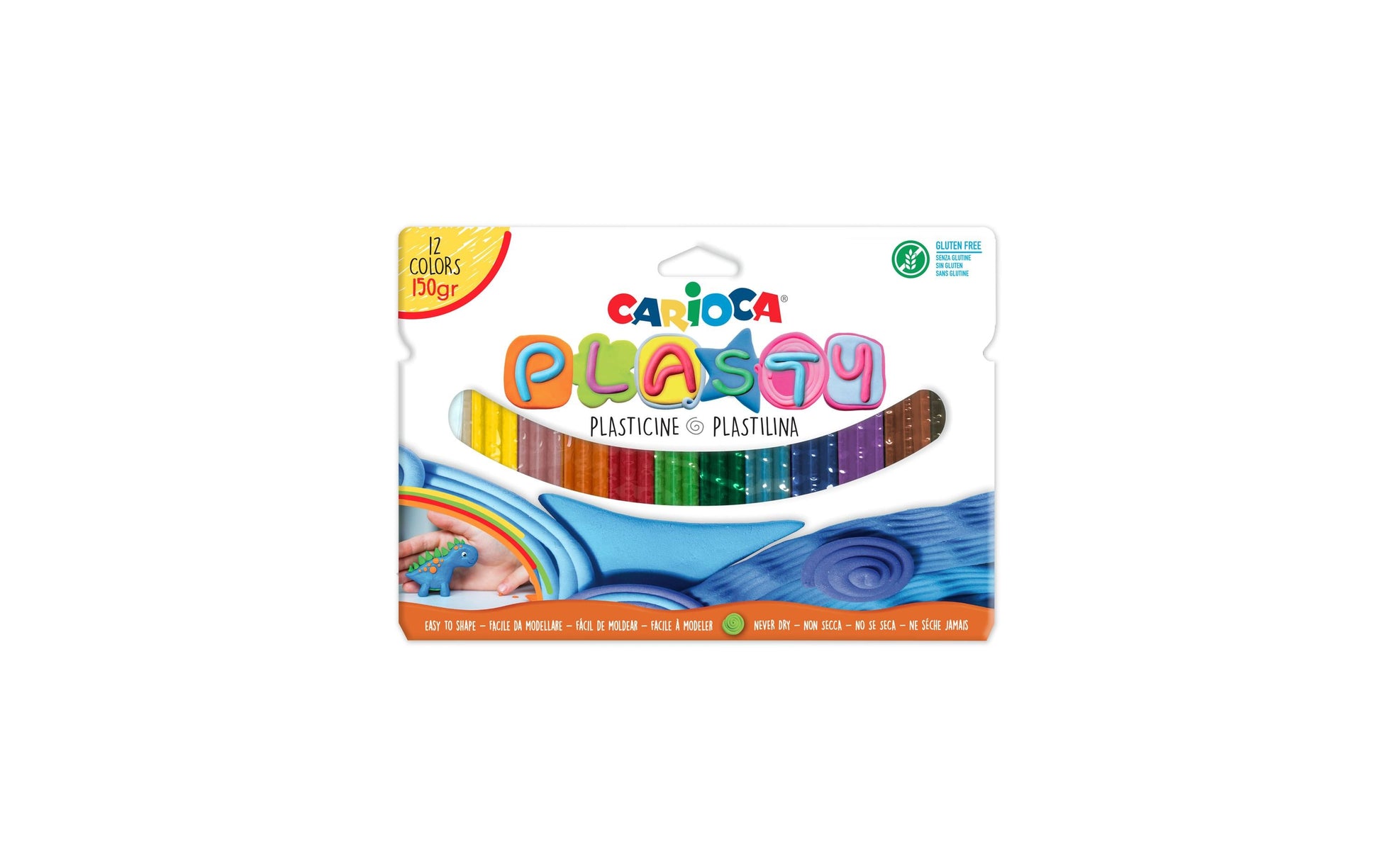 Carioca Modellierknete (weichbleibend), Mehrfarbig, 150 g, 12 Stk.