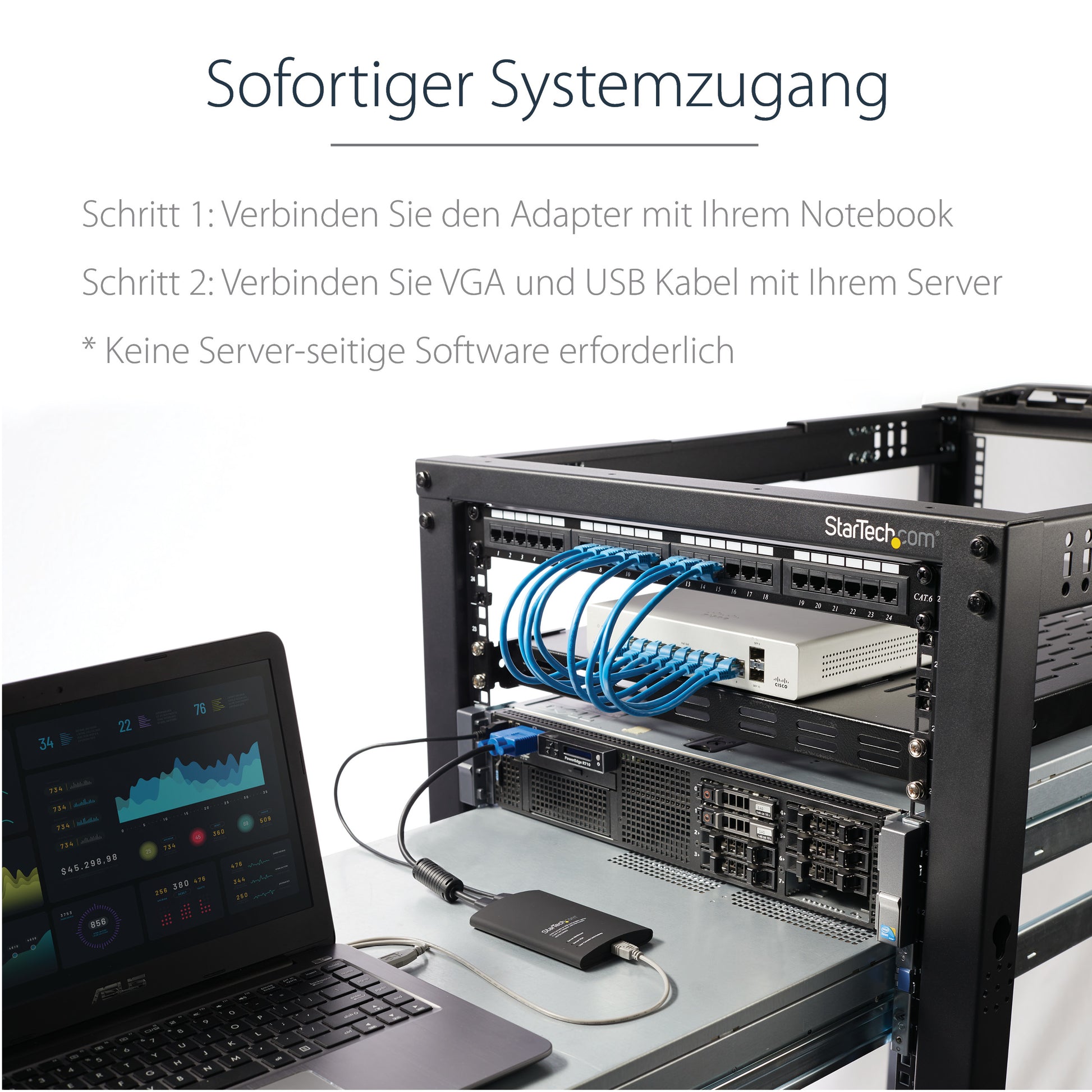 StarTech.com 1-Port CIM-/CAM-Modul VGA/USB – 1920 × 1200/60 Hz – für Headless-Geräte, Server, ATM, POS, Embedded