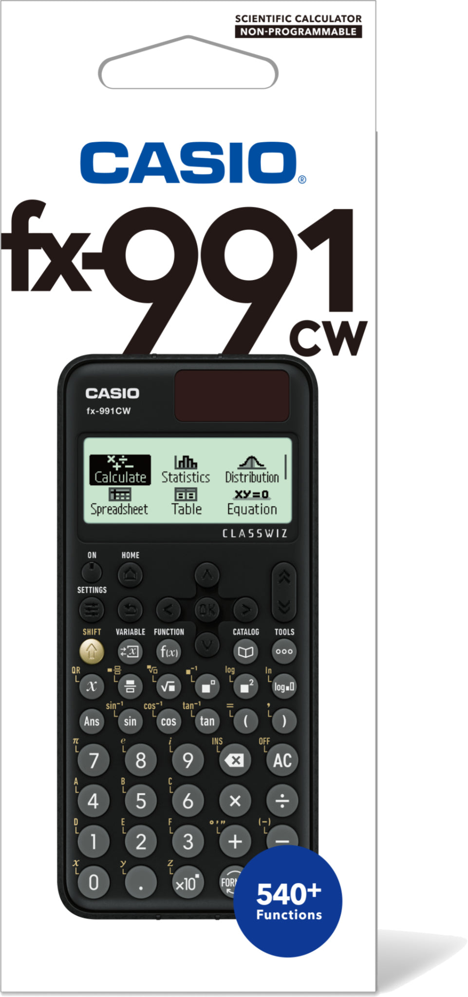 Casio Taschenrechner FX-991CW – 12-stellig, LCD, Batterie, Schwarz, 77×107×162 mm