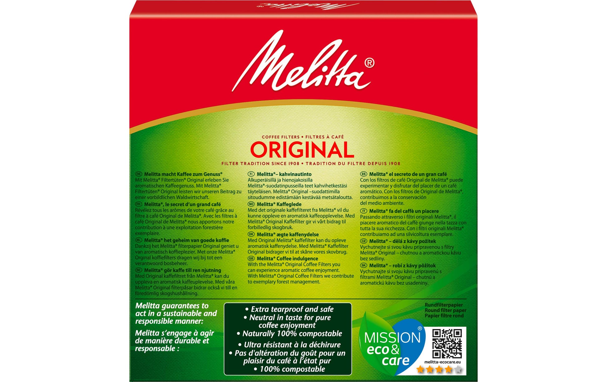 Melitta Kaffeefilter Nr. 1 Ø 9,4 cm – Braun, 100 Stk.