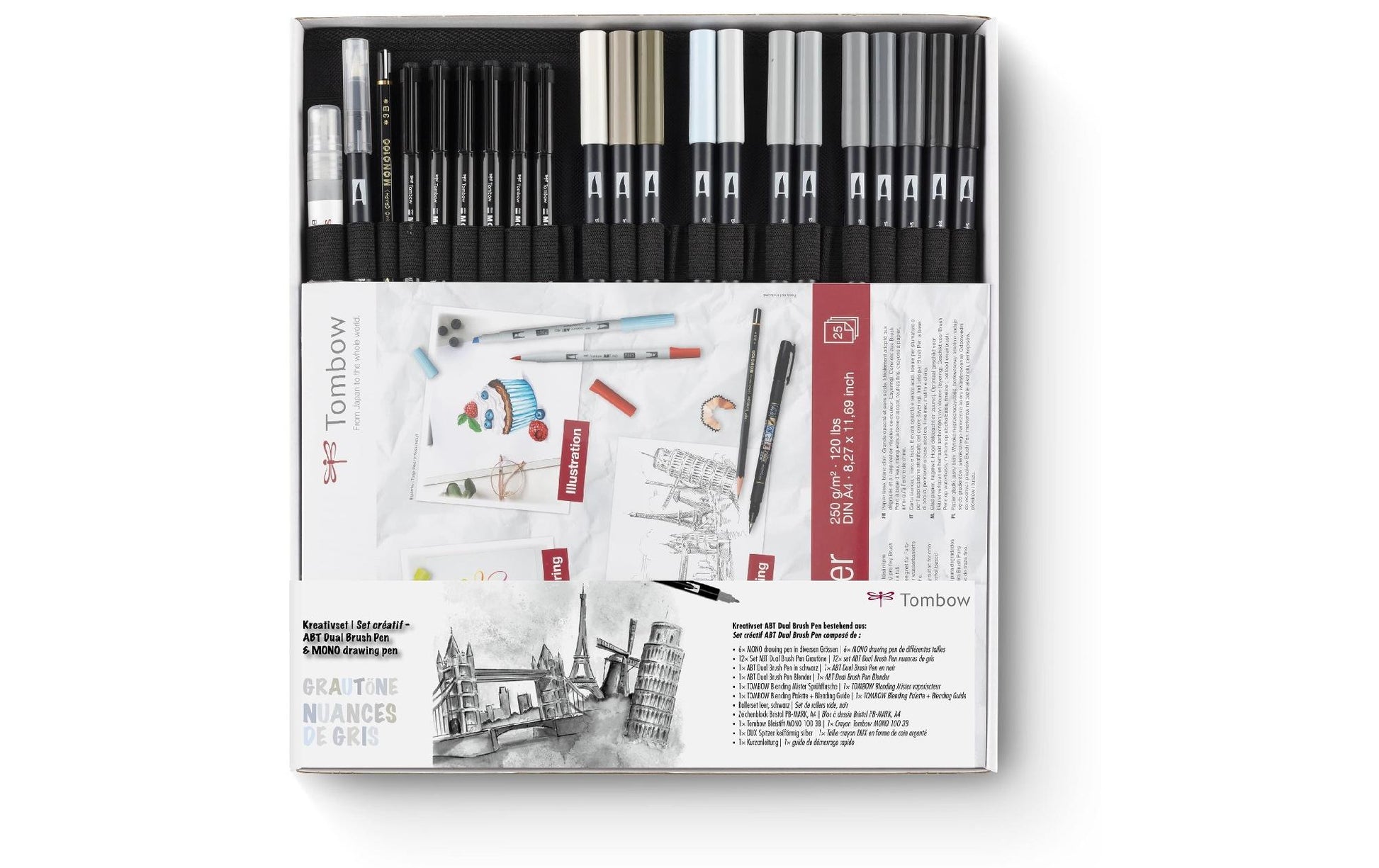Tombow Filzstifte ABT Grautöne, 27 Farben