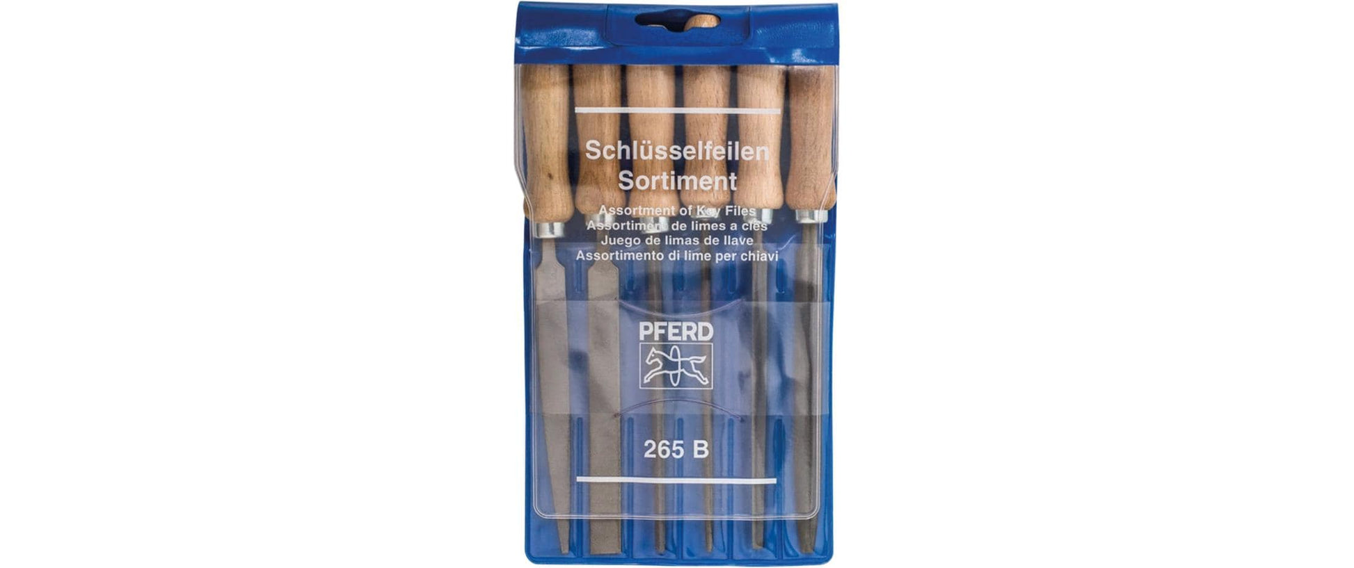 PFERD Schlüsselfeilen-Set – 100 mm, Holzgriff, 6er-Pack