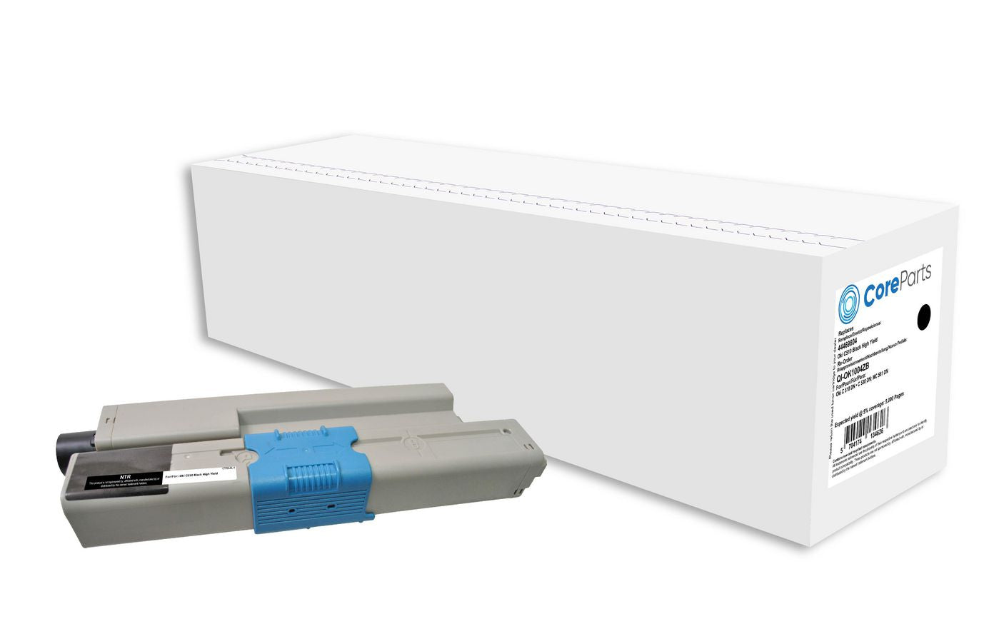 CoreParts 44469804 Schwarzer Toner – Kompatibel XL – 5'000 Seiten – für OKI C 510 DN/C 511 DN/C 530 DN und andere