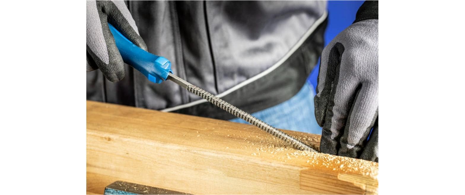 PFERD Werkstattfeile Halbrund-Spitz – 250 mm, Hieb 2, mit Heft – für Holz