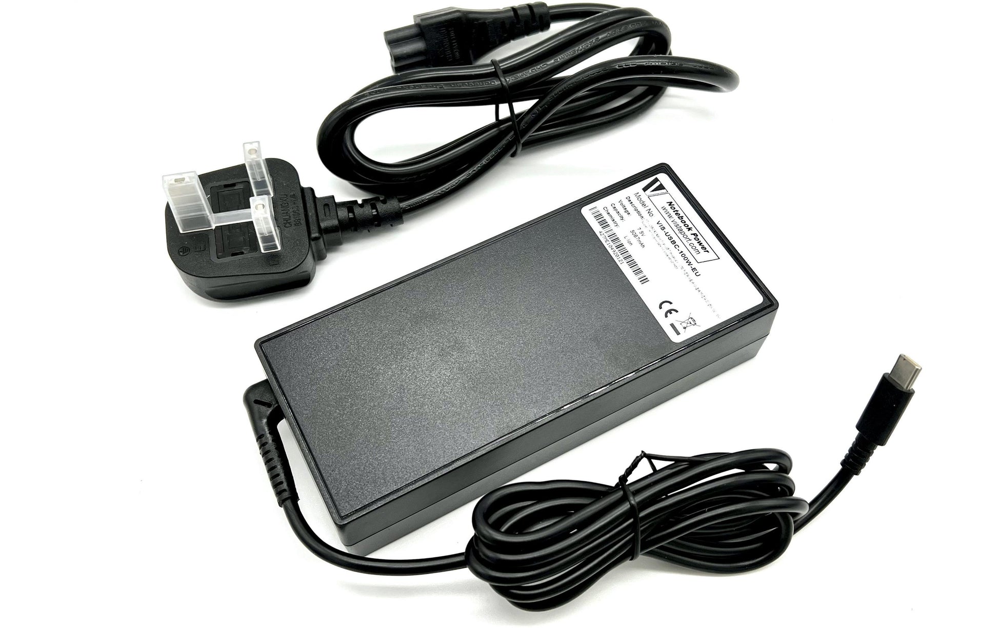 Vistaport USB-Ladegerät 100 W – USB-C×1 – UK-Stecker (Typ G) – für Laptops – Schwarz