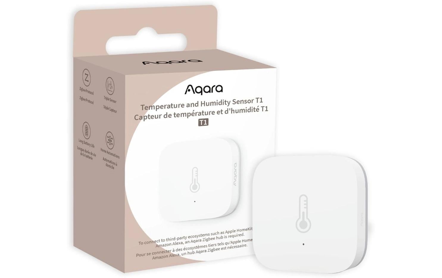 Aqara Luft- & Feuchtesensor T1 – Sensor – Kabellos, Innenbereich, Genauigkeit 0,6 °C – für Aqara
