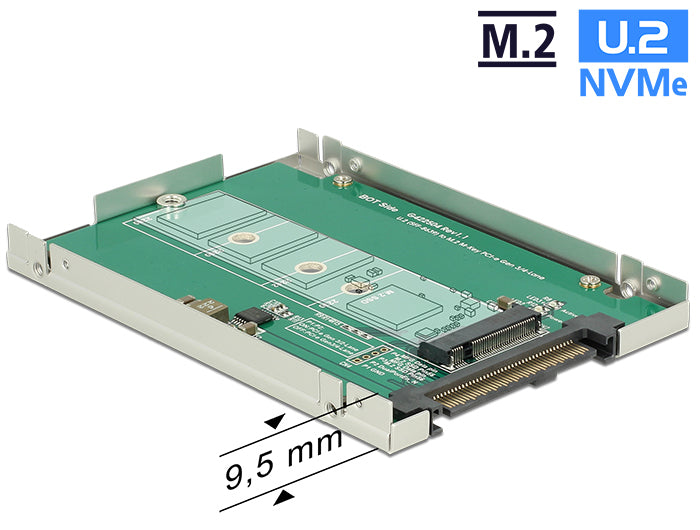 DeLOCK 62710 Adapterplatine U.2 zu M.2 – M.2 Key-M, NVMe, U.2 (SFF-8643), für M.2 NVMe SSD (2,5")