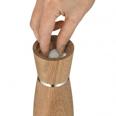 WMF Salz- und Pfeffermühlen-Set, 2-teilig, Ø 6 × 17,9 cm, Eiche/Edelstahl, Braun, Keramikmahlwerk