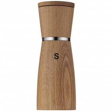 WMF Salz- und Pfeffermühlen-Set, 2-teilig, Ø 6 × 17,9 cm, Eiche/Edelstahl, Braun, Keramikmahlwerk