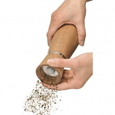 WMF Salz- und Pfeffermühlen-Set, 2-teilig, Ø 6 × 17,9 cm, Eiche/Edelstahl, Braun, Keramikmahlwerk