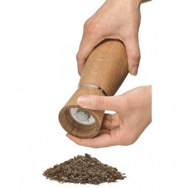 WMF Salz- und Pfeffermühlen-Set, 2-teilig, Ø 6 × 17,9 cm, Eiche/Edelstahl, Braun, Keramikmahlwerk