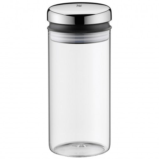 WMF Vorratsdose 1 l, Ø 9,7 × 21,5 cm, Glas/Edelstahl, Transparent