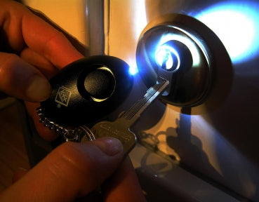 KH Security Schlüsselalarm 100103 – LED-Lampe, Blitzlichtalarm, batteriebetrieben – schwarz