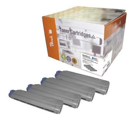 Peach Toner-Multipack – BK/C/M/Y – für OKI CX2633, MC860CDTN, MC860CDXN und andere