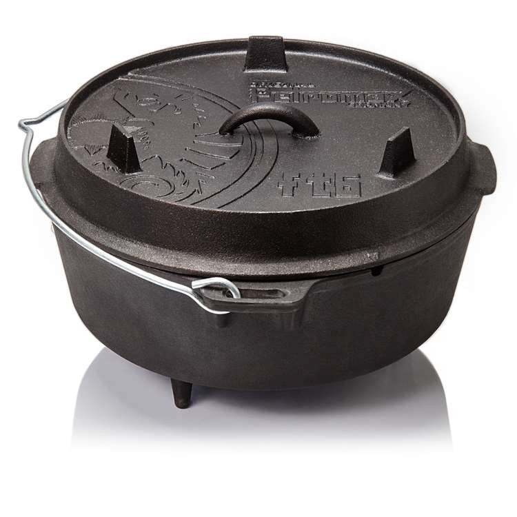 Petromax Kochtopf ft6 – 5,7 l, Ø 18,5 cm, Gusseisen, für Backofen, Schwarz