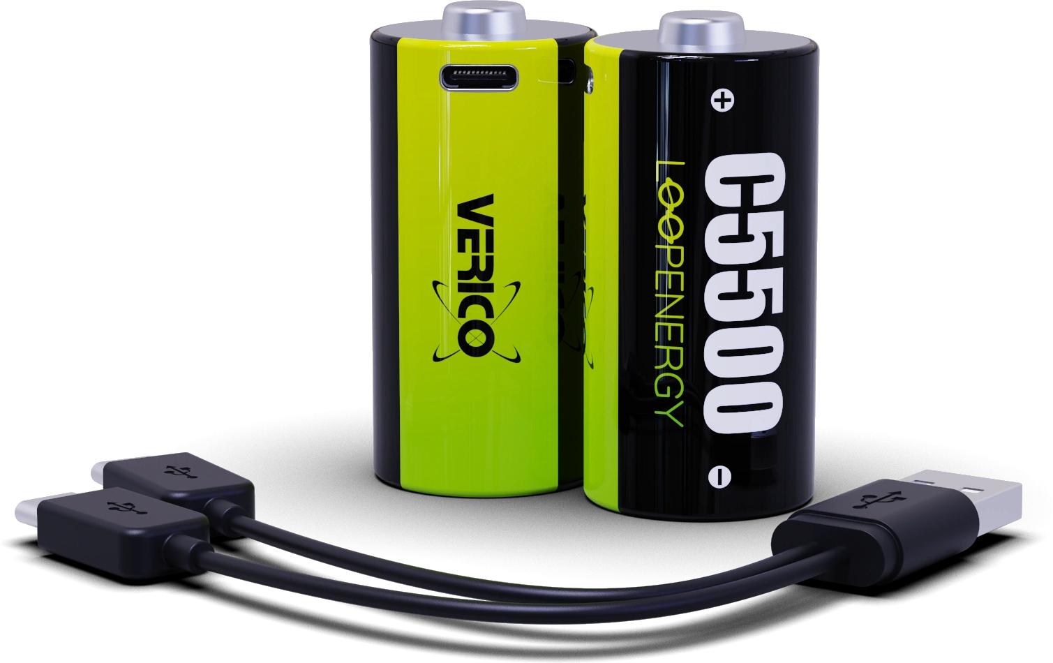 Verico C Akkus, Li-Ion, 3700 mAh, 1,5 V – 2 Stk.