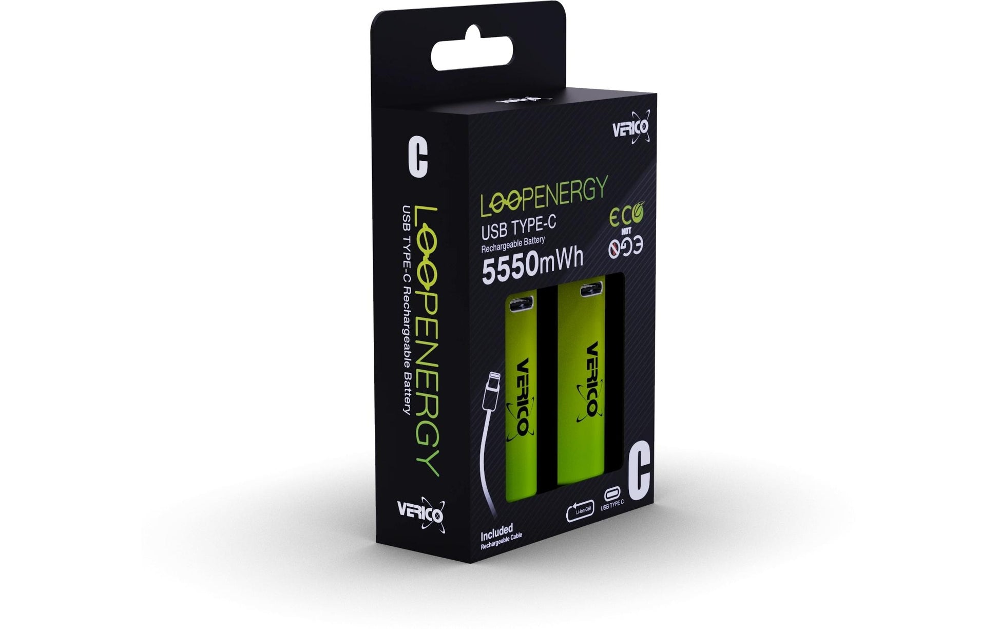 Verico C Akkus, Li-Ion, 3700 mAh, 1,5 V – 2 Stk.