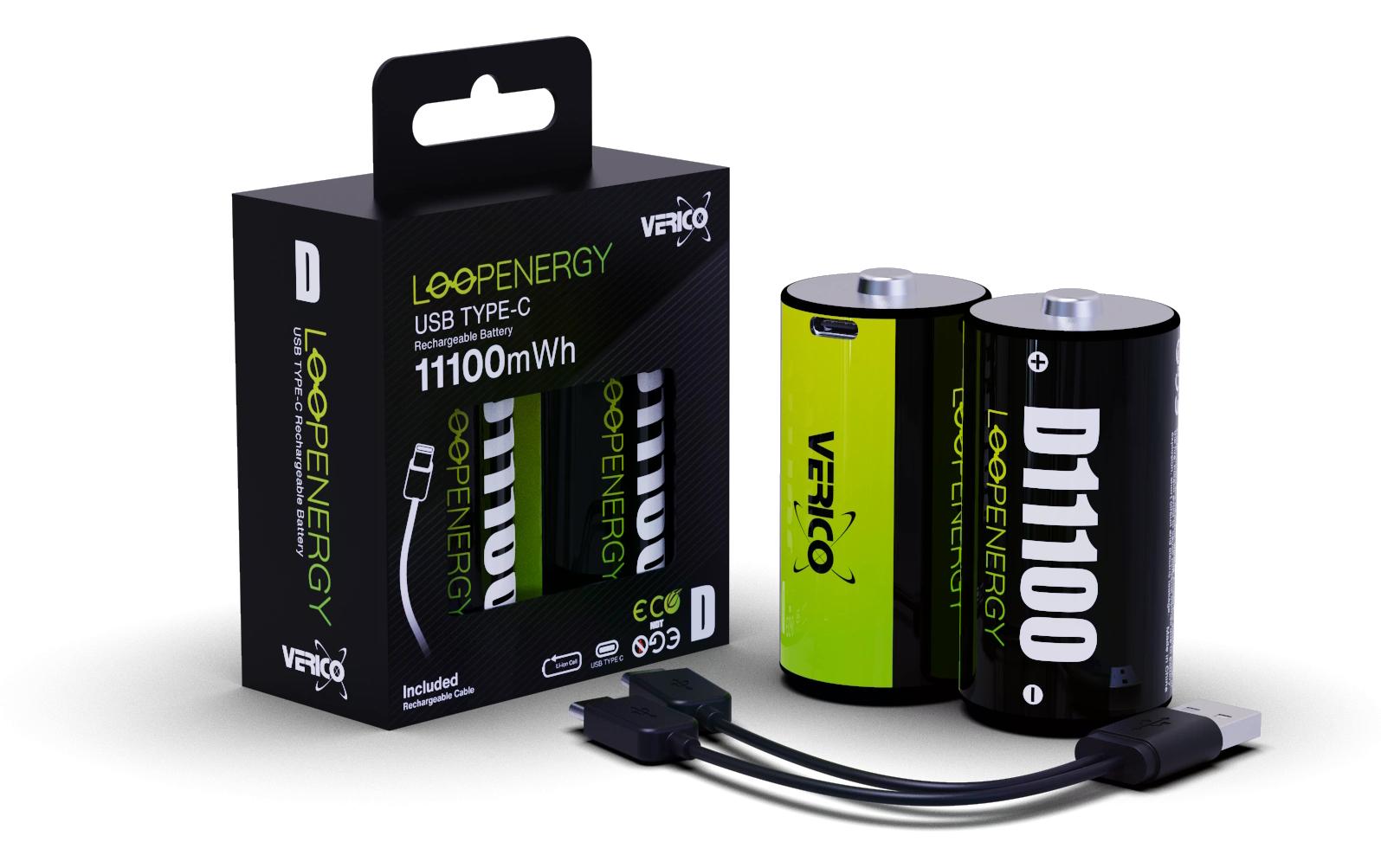 Verico LoopEnergy Mono D Akku 1,5 V 7400 mAh 11,10 Wh Li-Ion – für Geräte