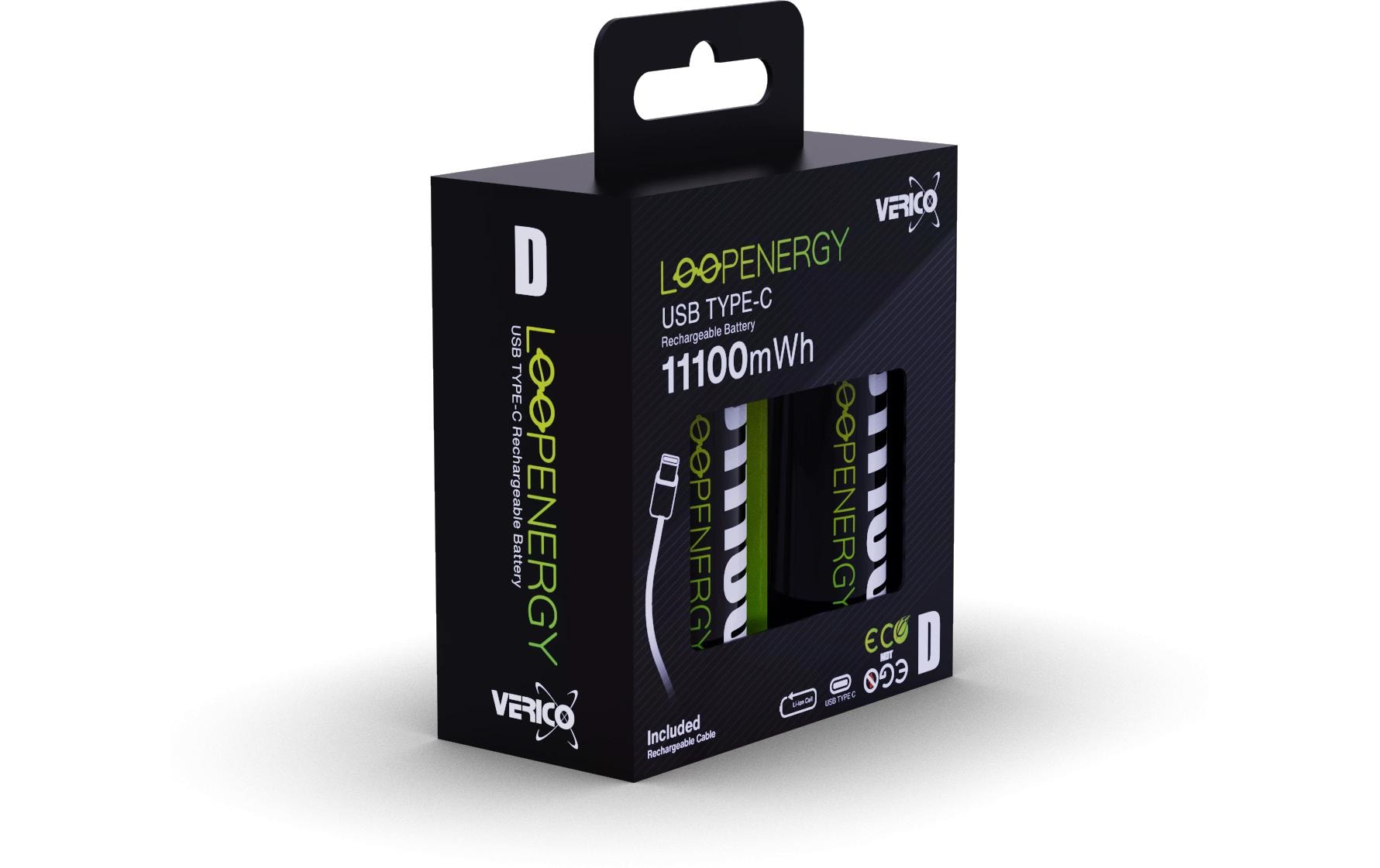Verico LoopEnergy Mono D Akku 1,5 V 7400 mAh 11,10 Wh Li-Ion – für Geräte