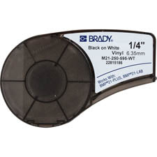 Brady BMP21 Vinyl-Industrieband – schwarz auf weiss – 6,35 mm × 6,4 m, Vinyl, matt – für Brady BMP21/M210/M211