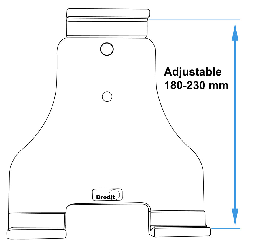 Brodit Auto-Halterung (passiv) – Auto, Gerätehöhe 180–230 mm, Schwarz