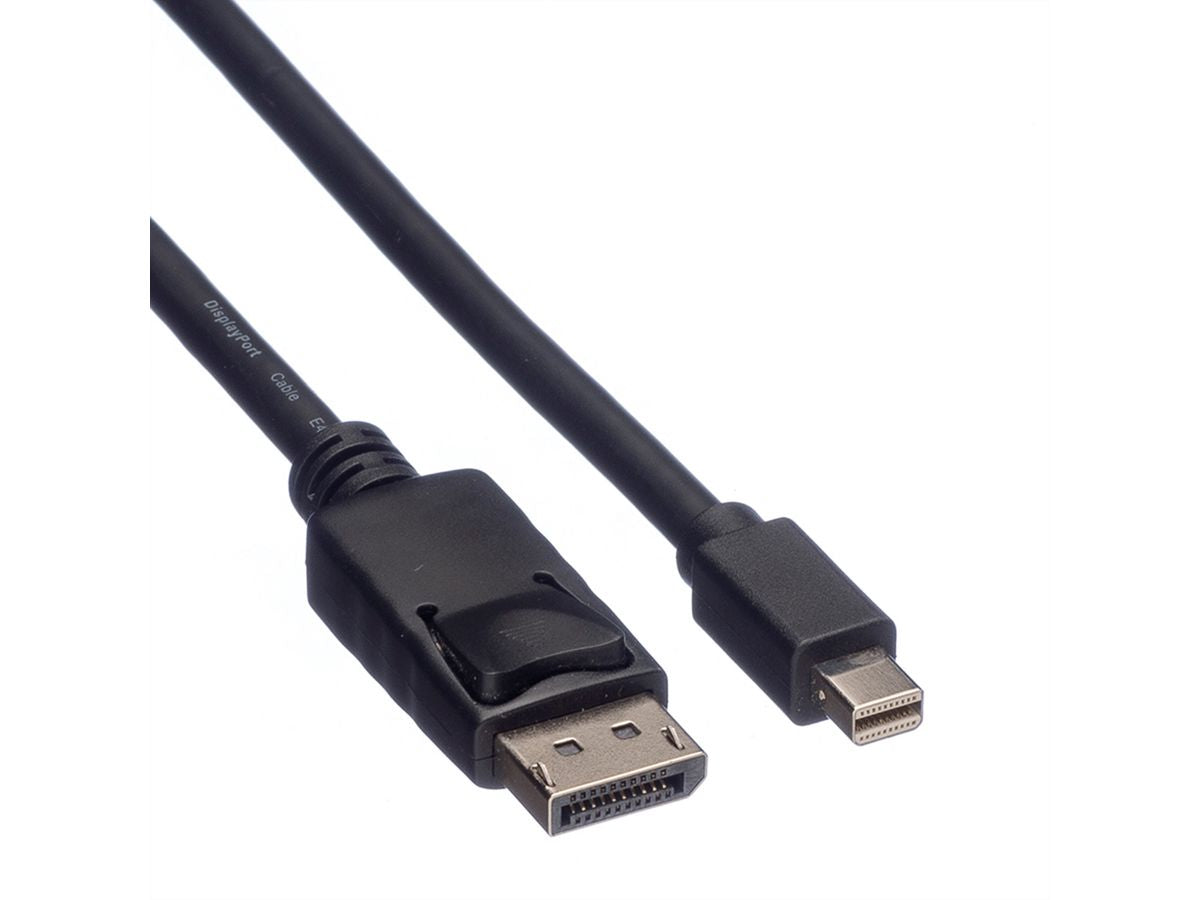ROLINE GREEN Mini-DisplayPort-auf-DisplayPort-Kabel DP 1.2 4K 60 Hz – 5 m – für Notebook, PC, Monitor