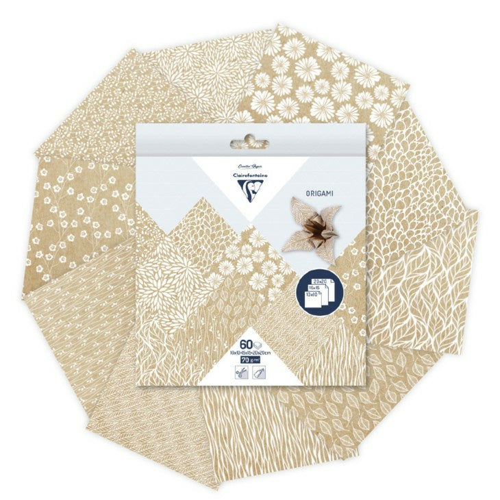Clairefontaine Origamipapier – 15 × 15 cm, sortiert, 70 g/m² – 60 Blatt