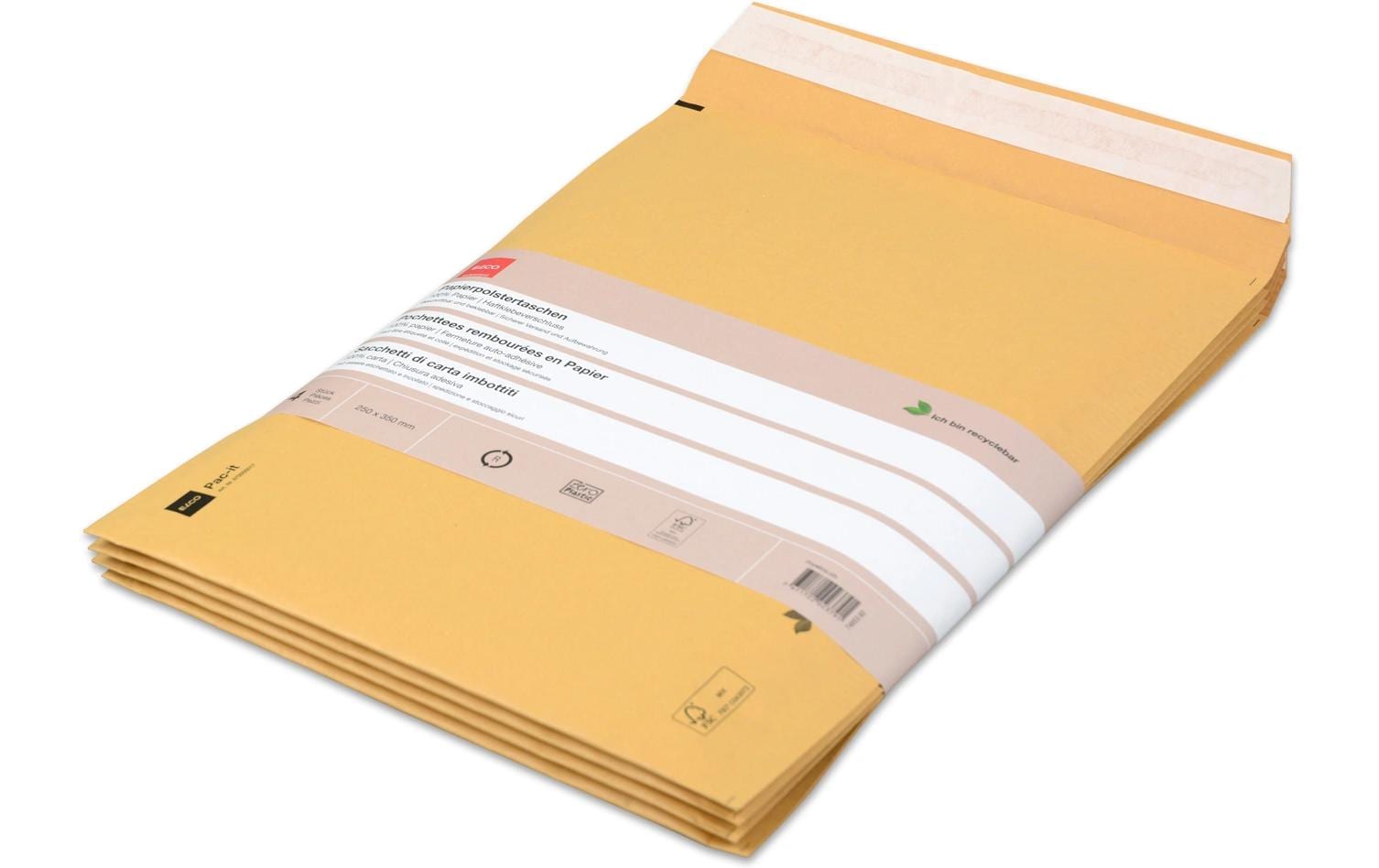 Elco Seitenfaltentasche – 250 × 350 mm, selbstklebend, Papier, braun – 40 Stk.